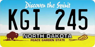 ND license plate KGI245