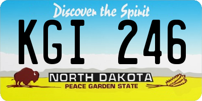 ND license plate KGI246