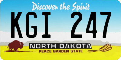 ND license plate KGI247