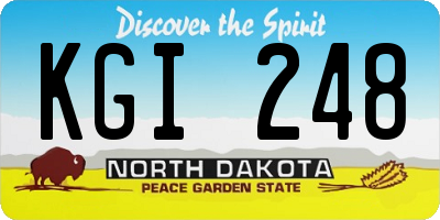 ND license plate KGI248