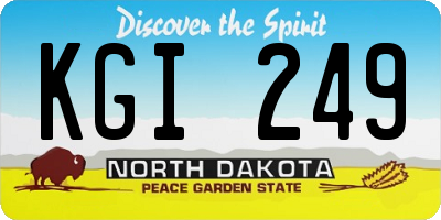 ND license plate KGI249