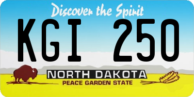 ND license plate KGI250