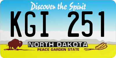 ND license plate KGI251
