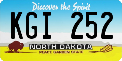 ND license plate KGI252