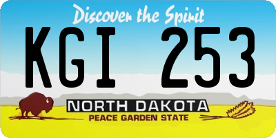 ND license plate KGI253