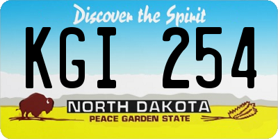 ND license plate KGI254