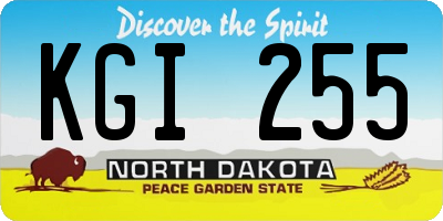 ND license plate KGI255