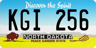 ND license plate KGI256