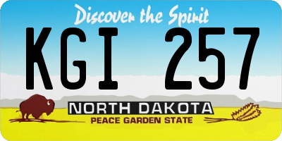 ND license plate KGI257