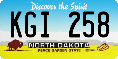 ND license plate KGI258