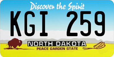ND license plate KGI259
