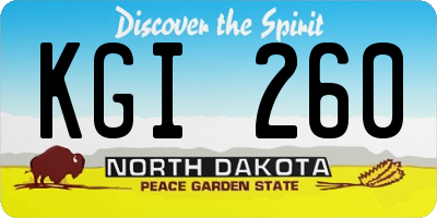 ND license plate KGI260