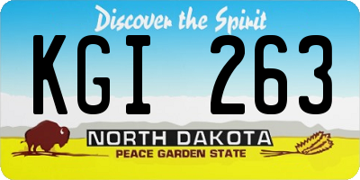ND license plate KGI263