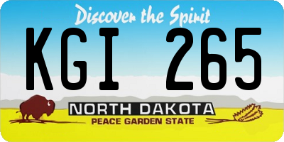 ND license plate KGI265