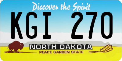 ND license plate KGI270