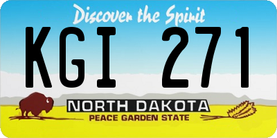 ND license plate KGI271