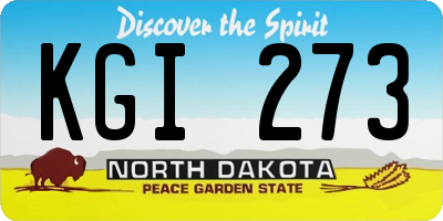 ND license plate KGI273