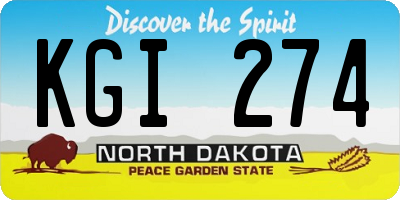 ND license plate KGI274