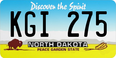 ND license plate KGI275