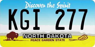 ND license plate KGI277
