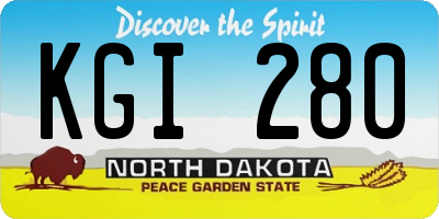 ND license plate KGI280
