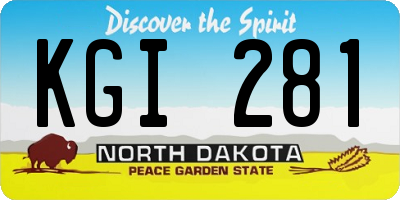 ND license plate KGI281