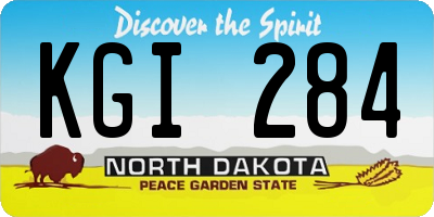 ND license plate KGI284