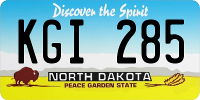 ND license plate KGI285