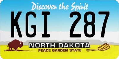 ND license plate KGI287