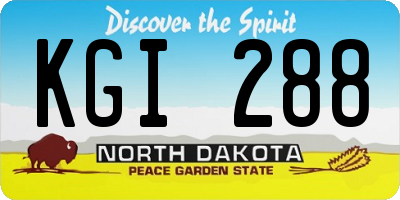 ND license plate KGI288
