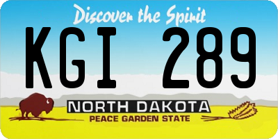ND license plate KGI289
