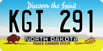 ND license plate KGI291