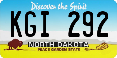 ND license plate KGI292