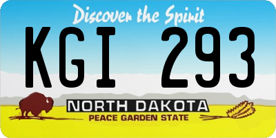 ND license plate KGI293