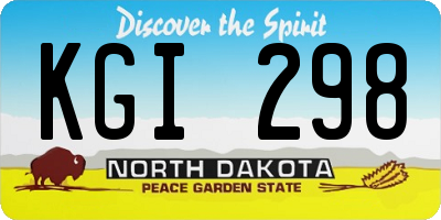 ND license plate KGI298