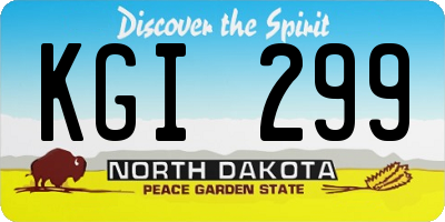 ND license plate KGI299