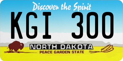 ND license plate KGI300