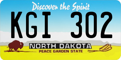 ND license plate KGI302