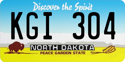 ND license plate KGI304