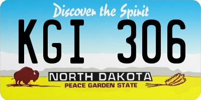 ND license plate KGI306