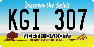 ND license plate KGI307