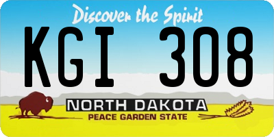 ND license plate KGI308
