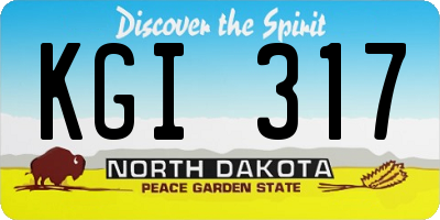 ND license plate KGI317