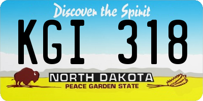 ND license plate KGI318