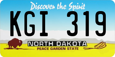 ND license plate KGI319