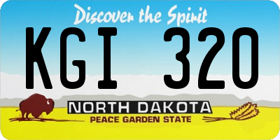 ND license plate KGI320