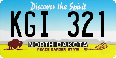 ND license plate KGI321