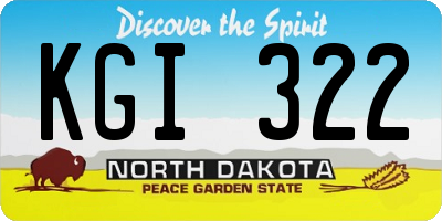 ND license plate KGI322