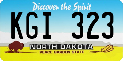 ND license plate KGI323