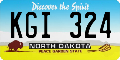 ND license plate KGI324